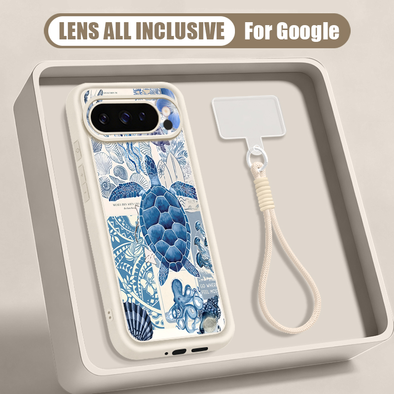 바다거북 프린트 손목 스트랩 끈 케이스 (구글 픽셀 1 - Google Pixel 8A 리뷰 및 가격