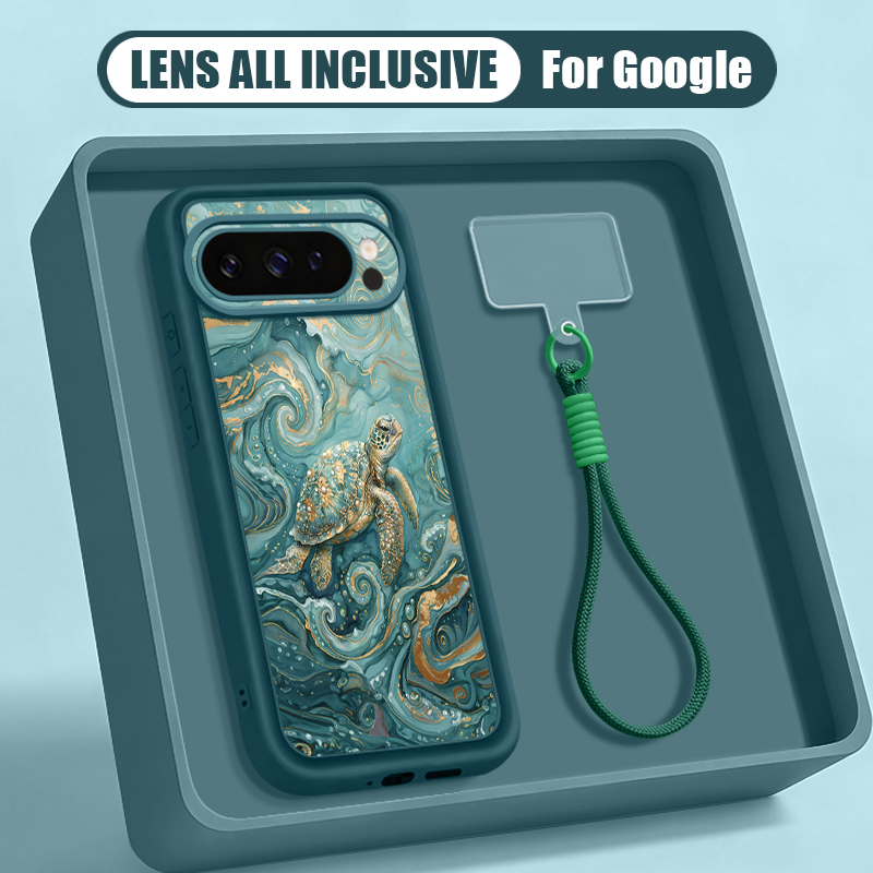 바다거북 프린트 손목 스트랩 끈 케이스 (구글 픽셀 1 - Google Pixel 8A 리뷰 및 가격