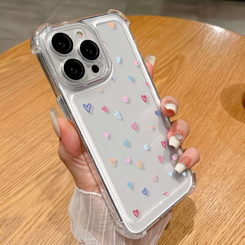 투명 코너 범퍼 컬러풀 하트 폰 케이스 (아이폰 17, - Apple Iphone 15 Pro Max 리뷰 및 가격